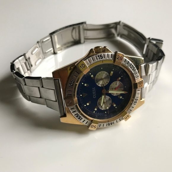 Guess Other - Guess Men Watch Silver Gold Tone Japan Movt